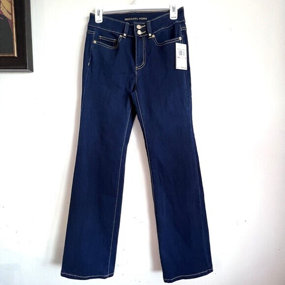 Michael‎ Kors High Waist Basics Straight Jeans Women's Size 2 Overdyed Indigo - Picture 4 of 15